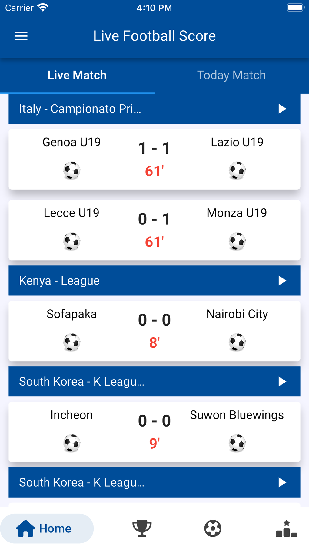 Football Live Scores. Para IPhone - Download