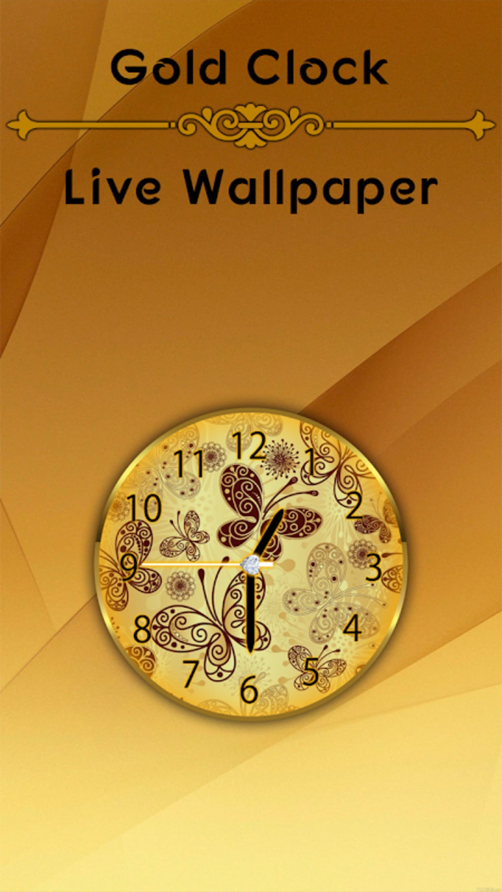 Download Free Android Wallpaper Gold Clock - 4129 - MobileSMSPK.net