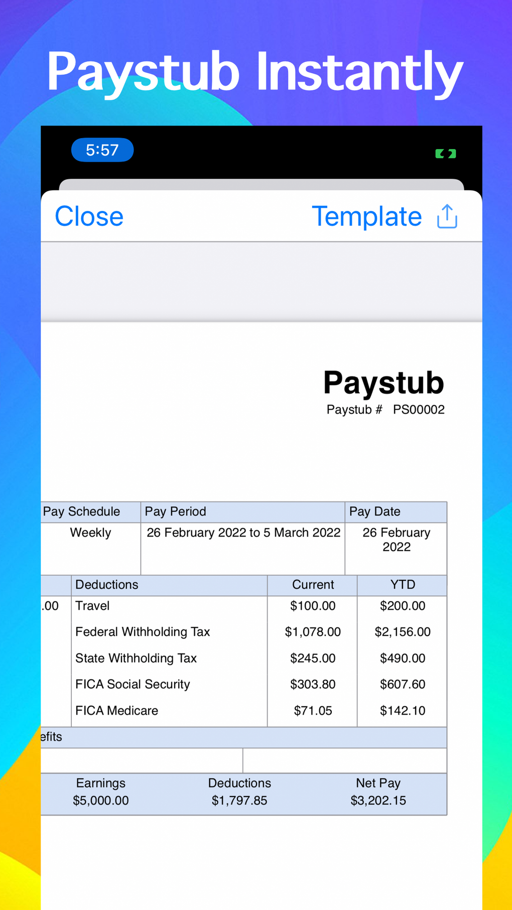 Paystub Generator para iPhone - Download