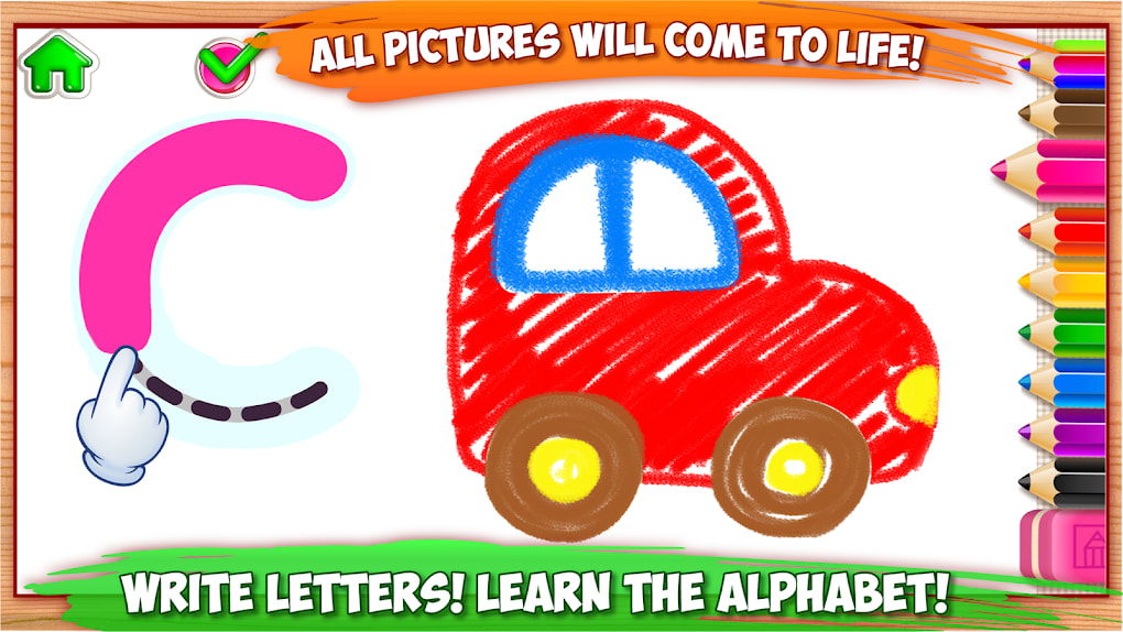 ABC DRAW Kids Drawing Alphabet Games Preschool สำหรับ Android - ดาวน์โหลด