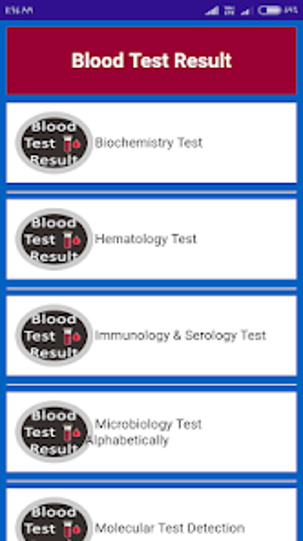 Blood Test Result For Android Download