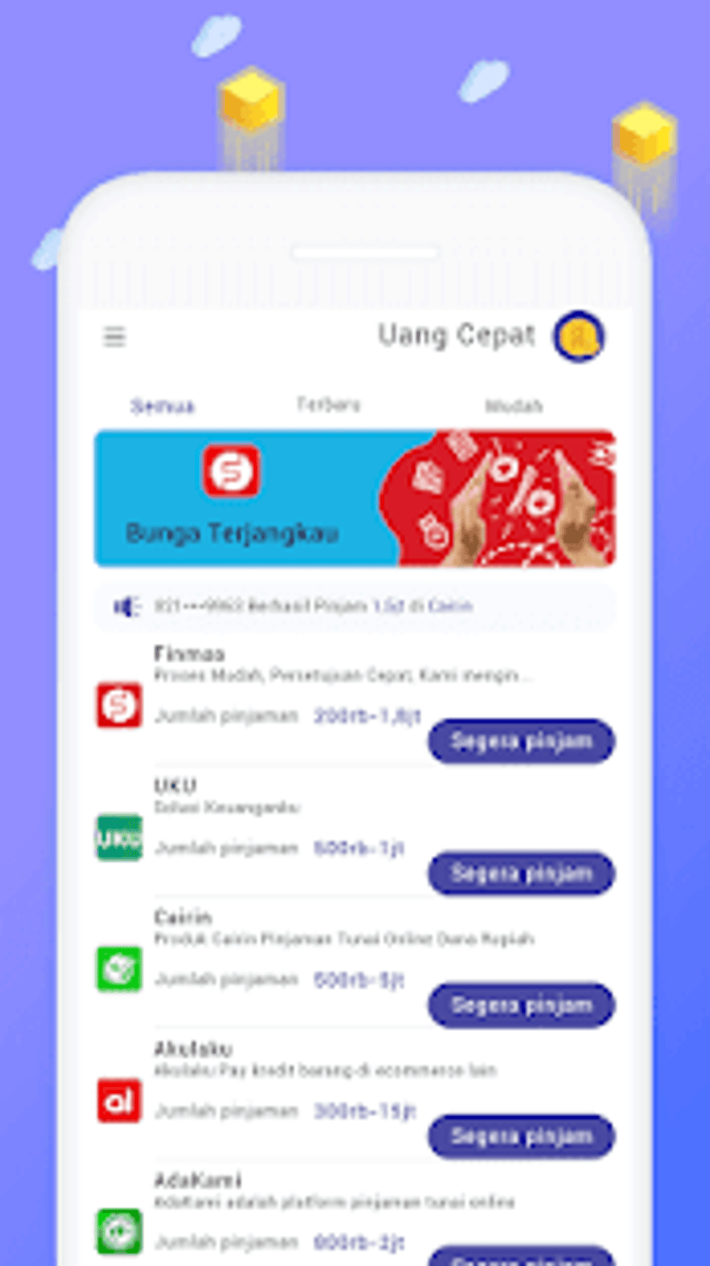 Uang Cepat Pinjaman Uang Dana Rupiah Online untuk 