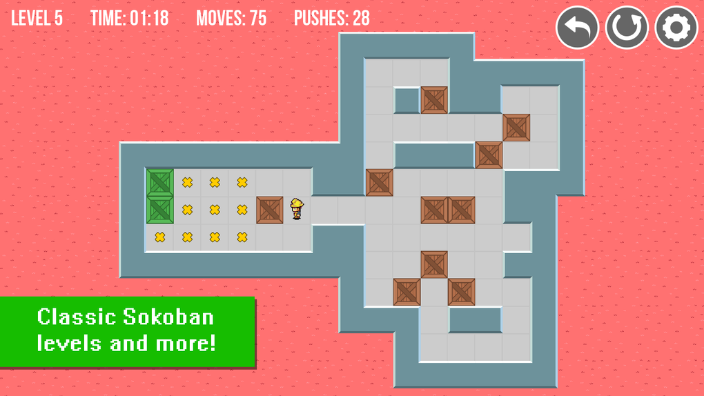 SOKOBAN Nível 4 – Quebra-cabeça de blocos 3D em COQUINHOS