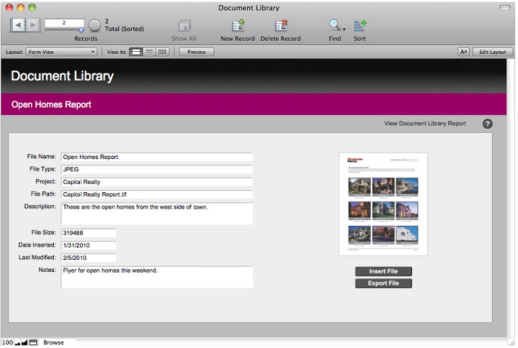 filemaker pro and outlook for mac email