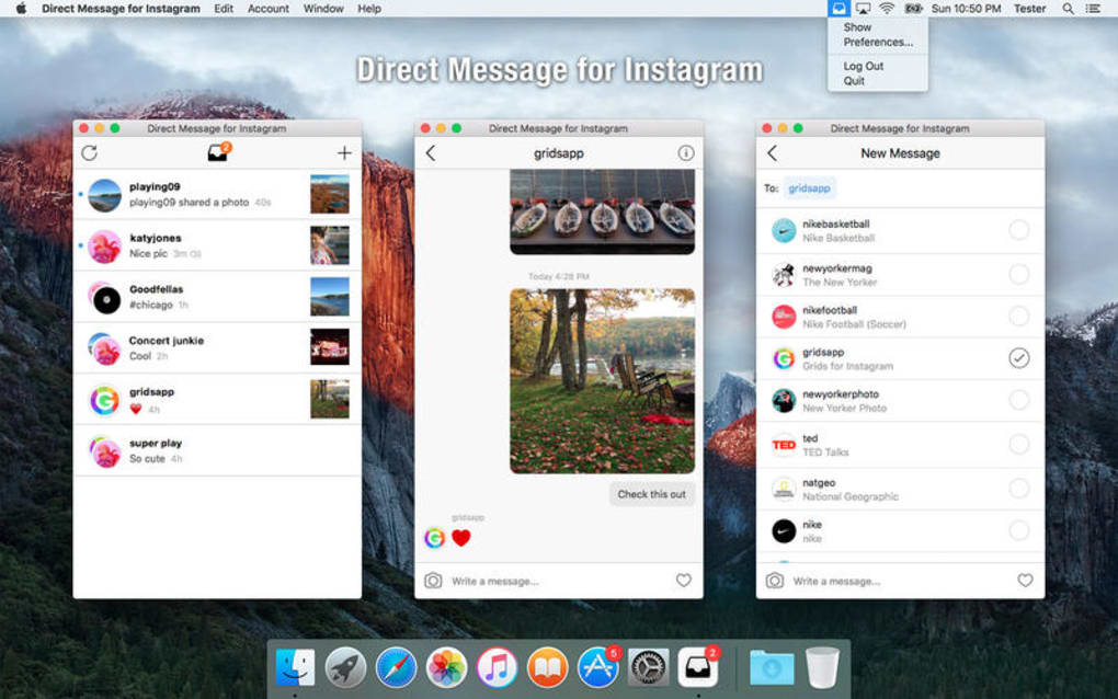 instagram messenger app for mac