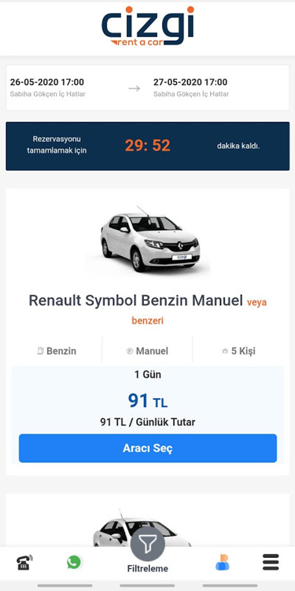 cizgi rent a car gaziantep yorumları