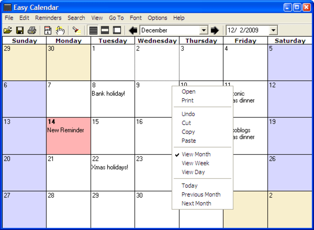 Easy Calendar Download