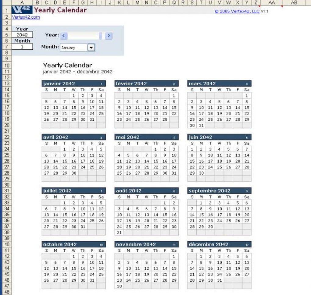 Plantilla De Calendario Anual En Excel Untuk Windows Unduh Hot Sex My