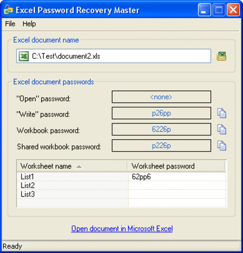 excel password recover for mac