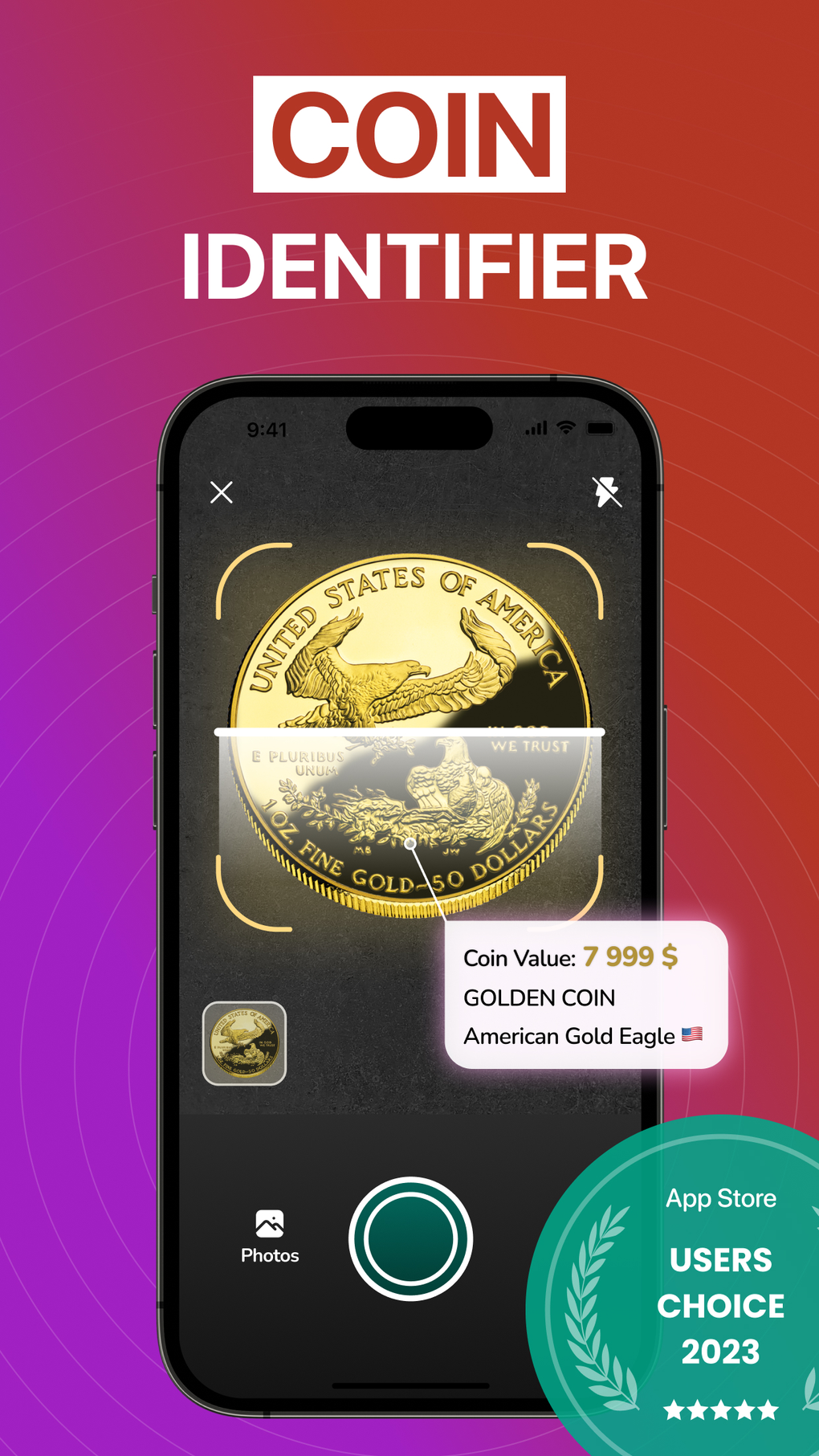 Coin identifier Snap Value for iPhone Download