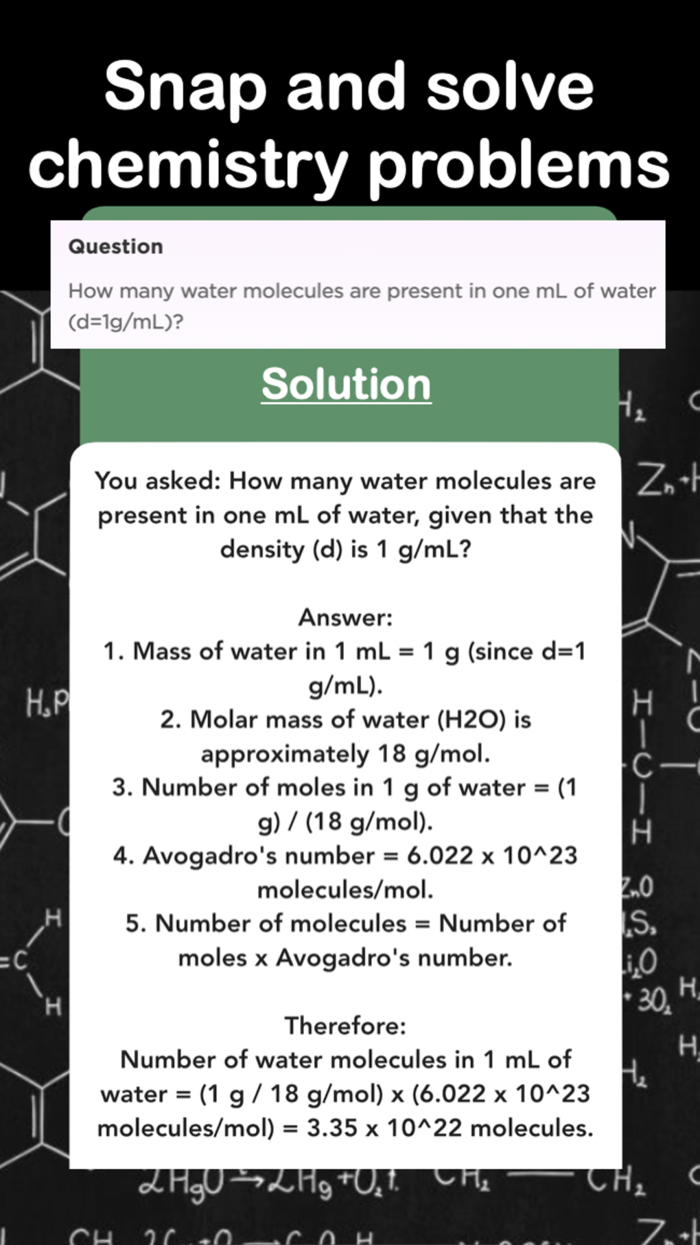 IPhone Chem AI Chemistry Solver 