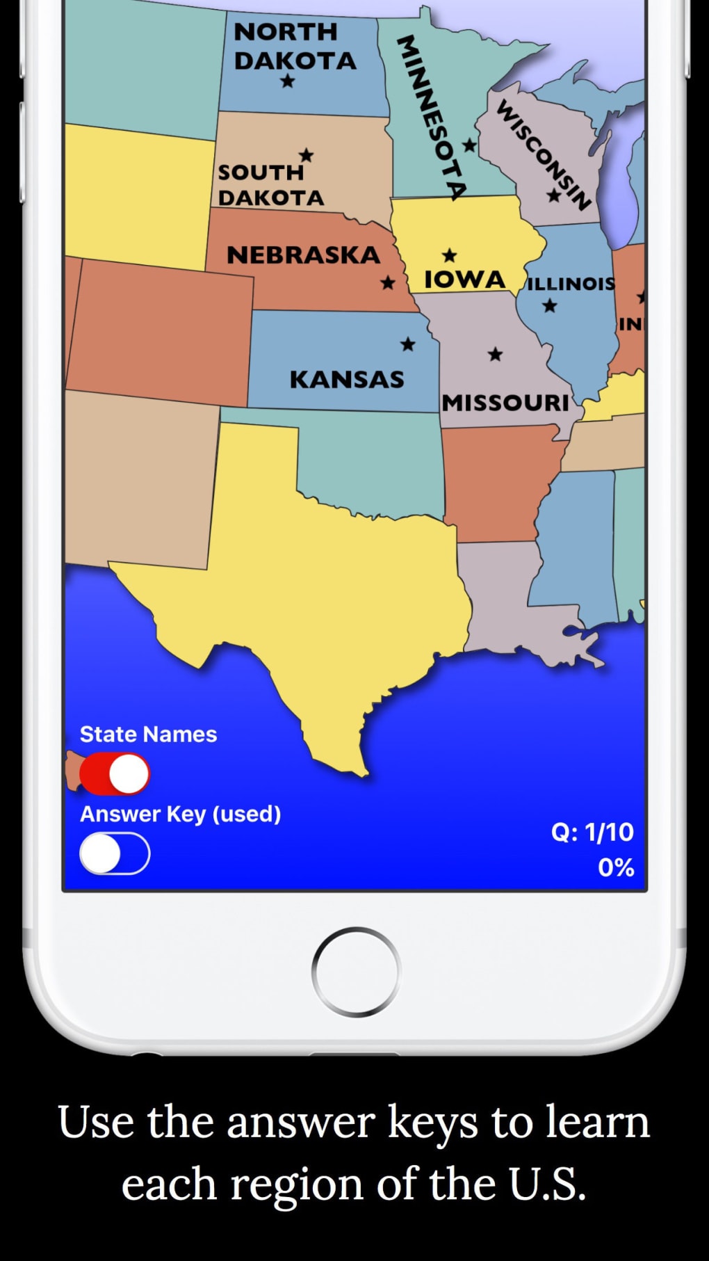 United States Map Quiz Screenshot 