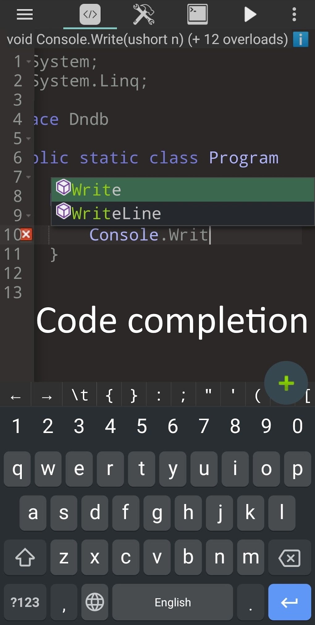 C Shell .NET IDE для Android — Скачать