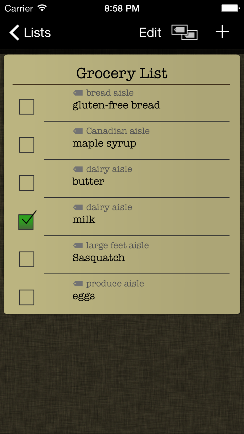 Simple Grocery List For IPhone Download