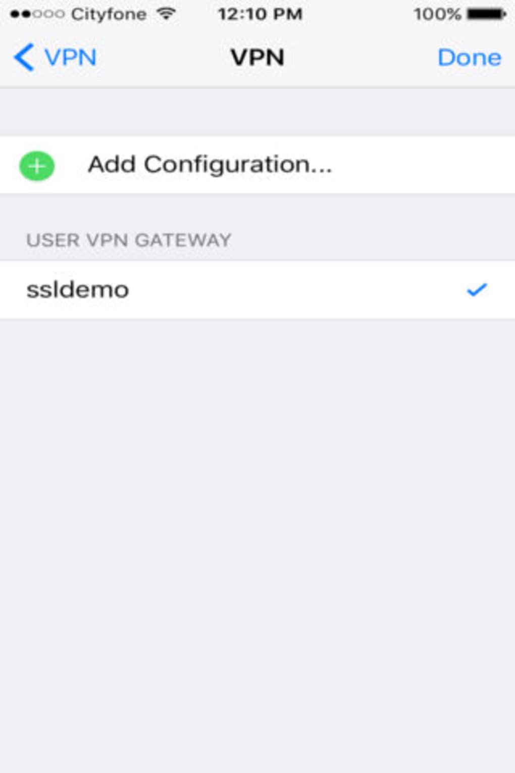 forticlient ssl vpn icon on iphone
