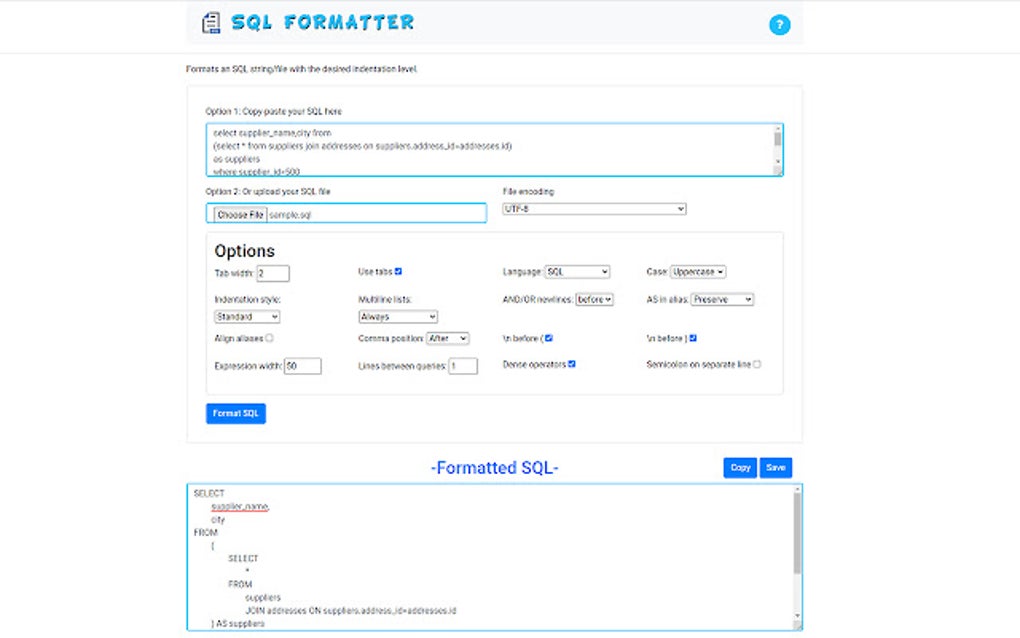 SQL Formatter Google Chrome için - Eklenti İndir