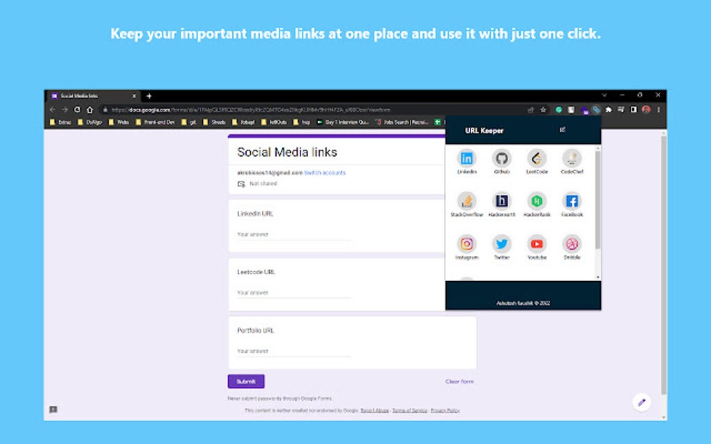 URL Keeper pour Google Chrome - Extension Télécharger