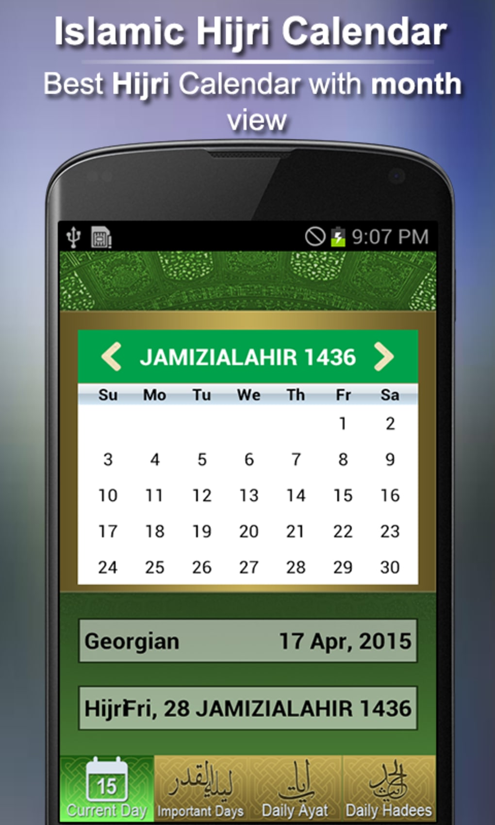 Islamic Hijri Calendar voor Android Download