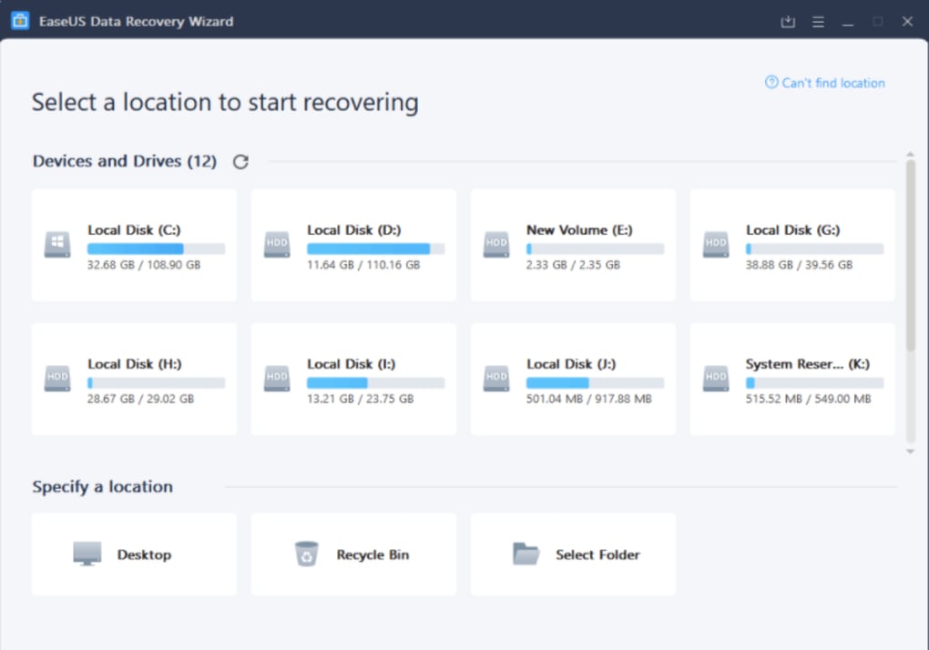 easeus data recovery free edition