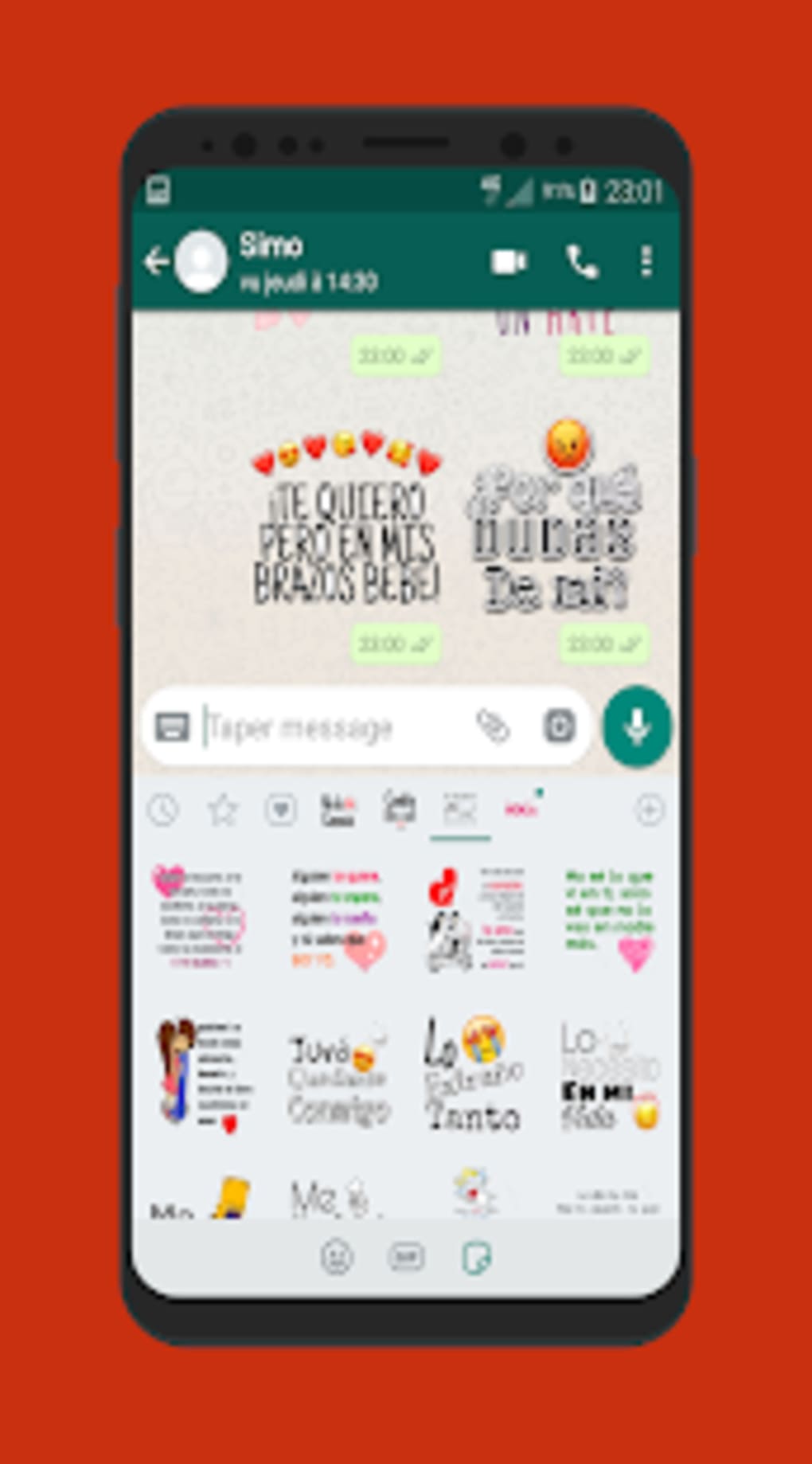 Stickers romanticos y frases de amor para WhatsApp para 
