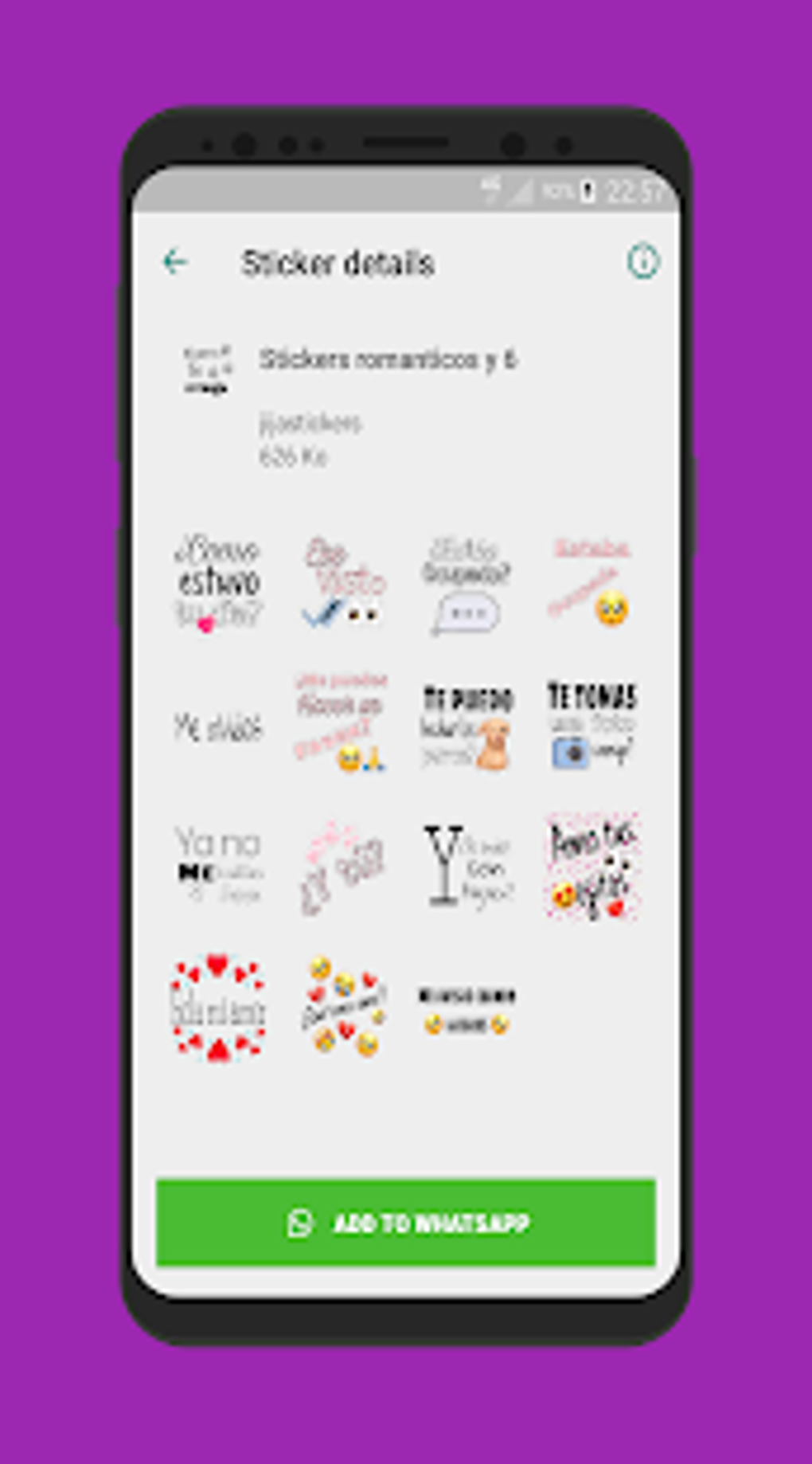 Stickers romanticos y frases de amor para WhatsApp para 