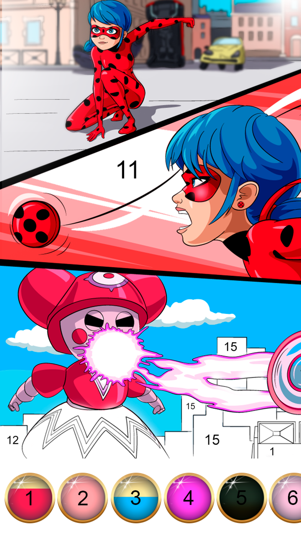 Miraculous Ladybug Cat Noir. Color by number para Android - Descargar