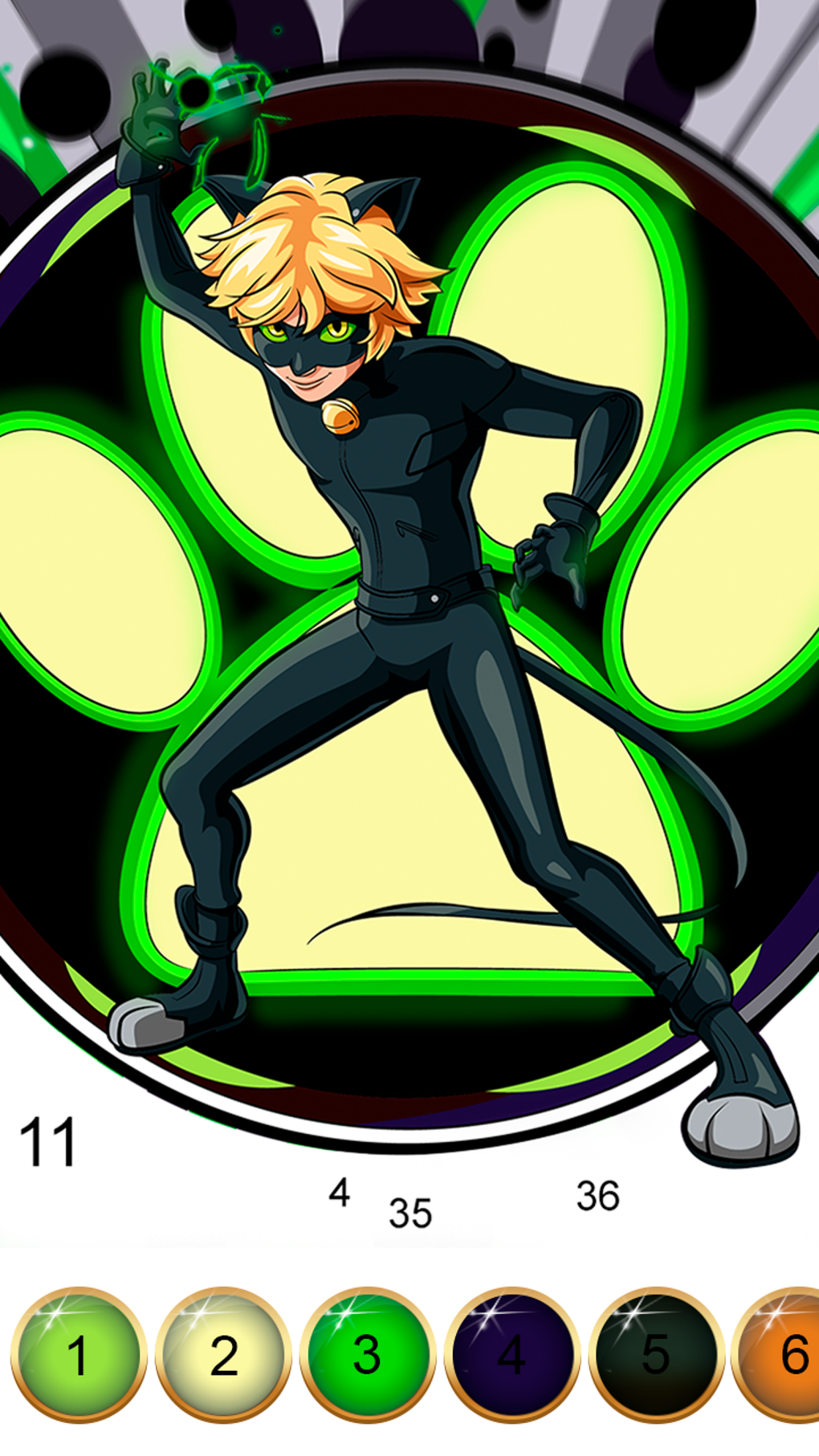 Miraculous Ladybug Cat Noir. Color by number para Android - Descargar
