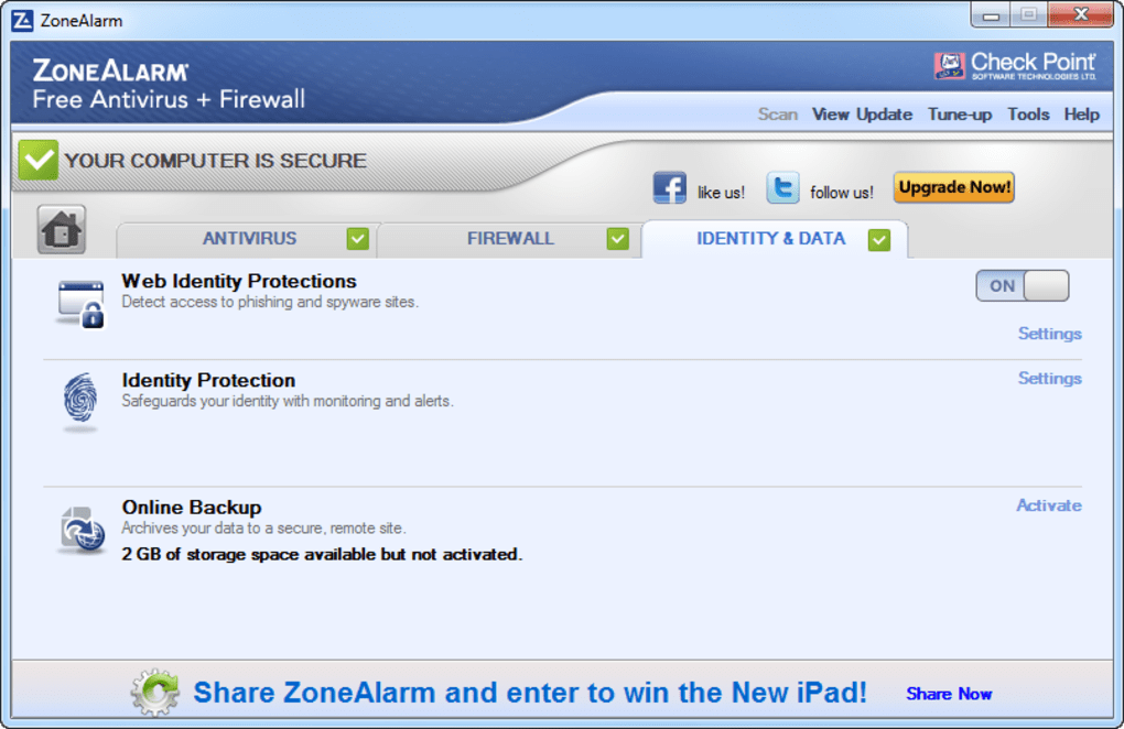 zonealarm free firewall automatically stops working