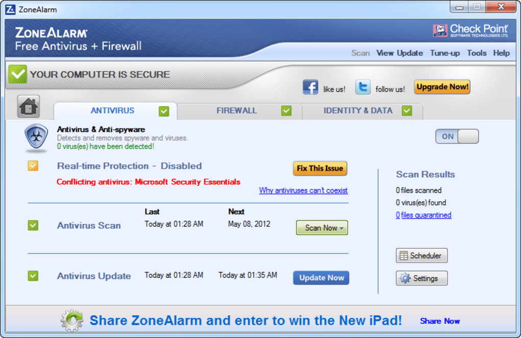 free zonealarm antivirus and firewall