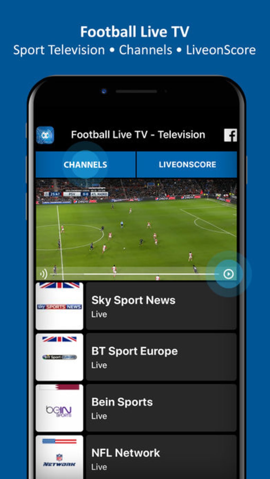 Football Live TV - Soccer TV for iPhone