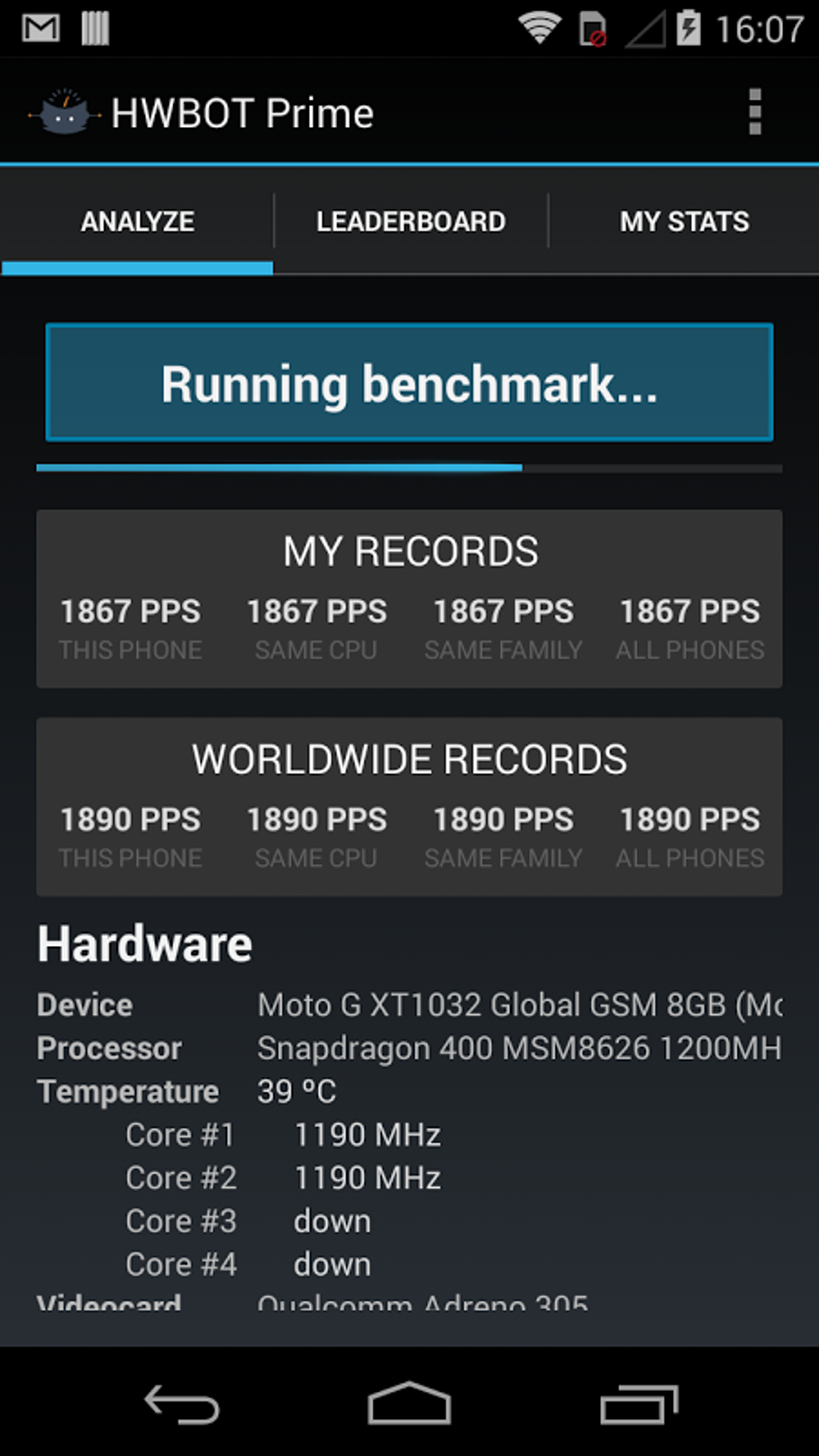 HWBOT Prime CPU Benchmark APK لنظام Android تنزيل