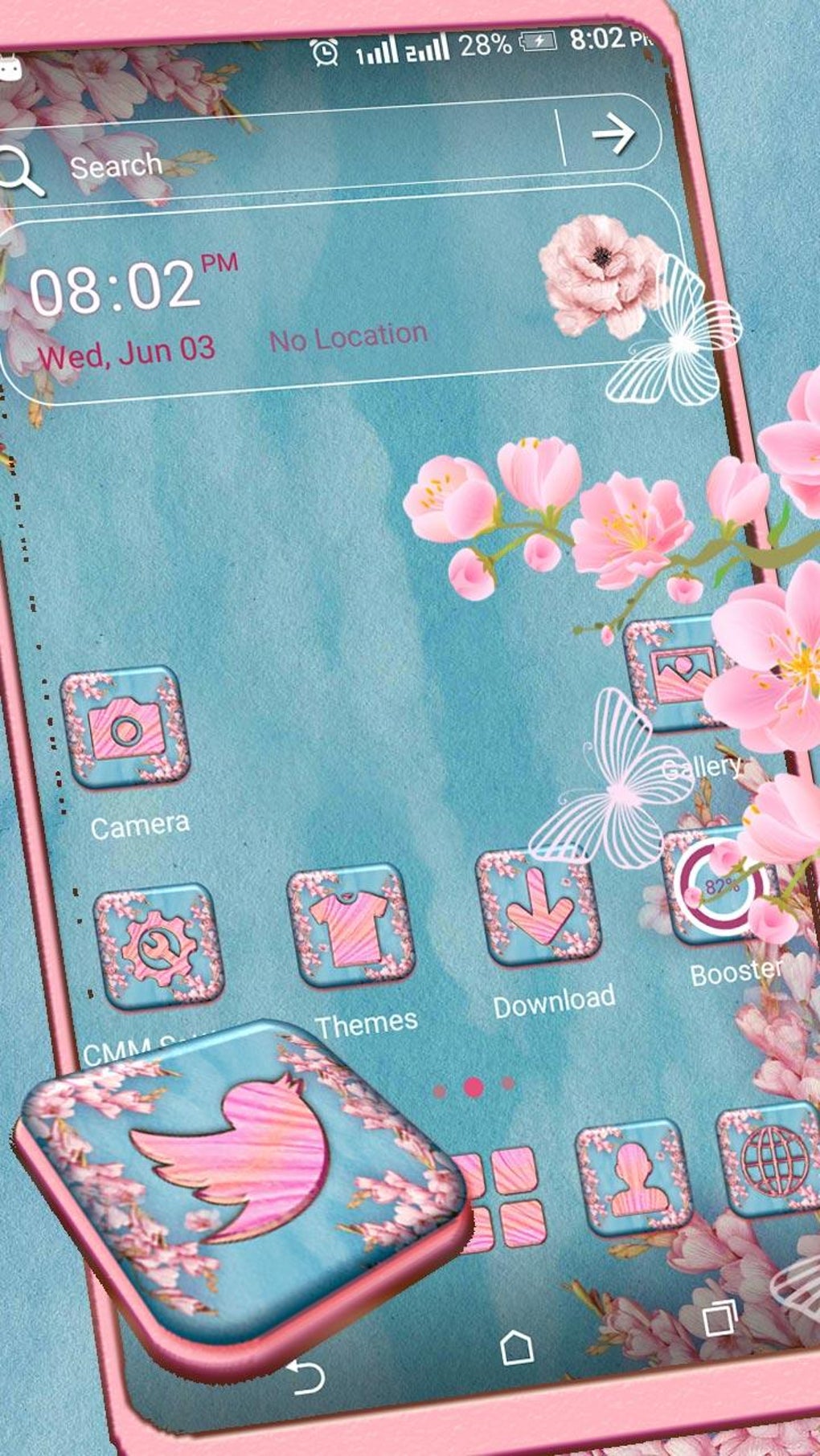 Pink Spring Flowers Launcher Theme для Android — Скачать