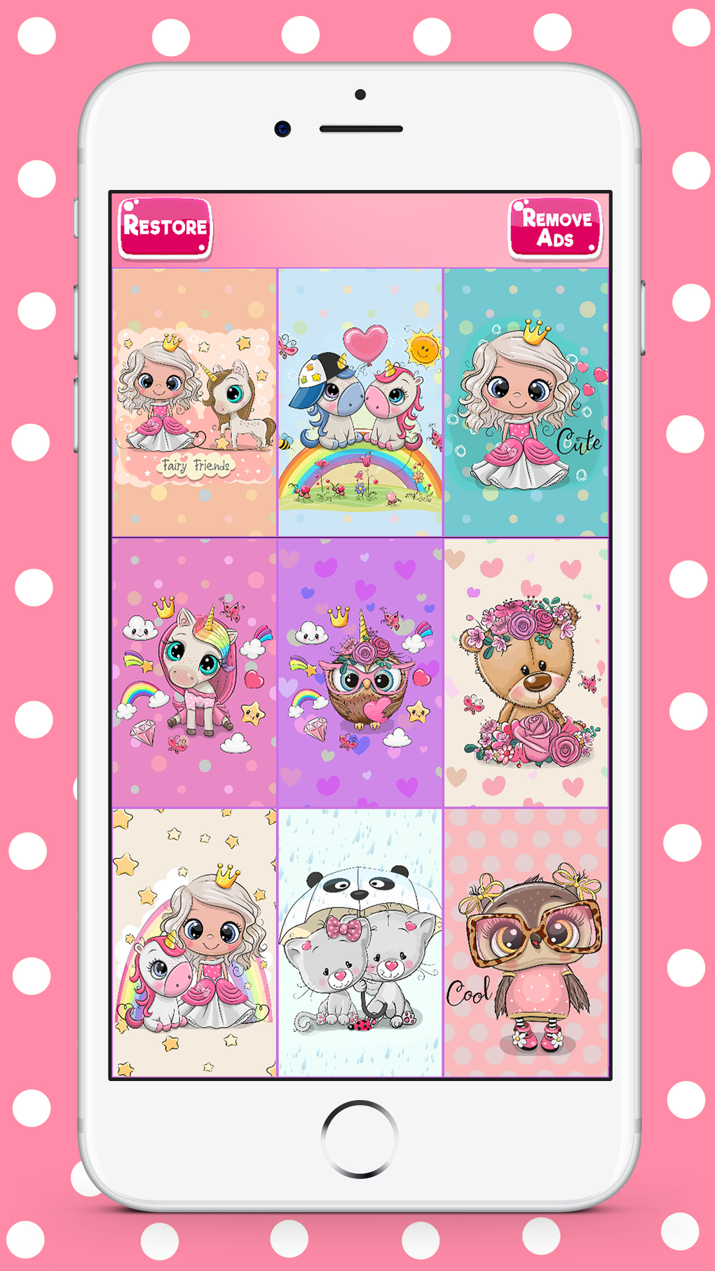 Cute Pink HD Wallpaper Maker for iPhone Download