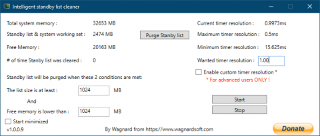 intelligence standby list cleaner