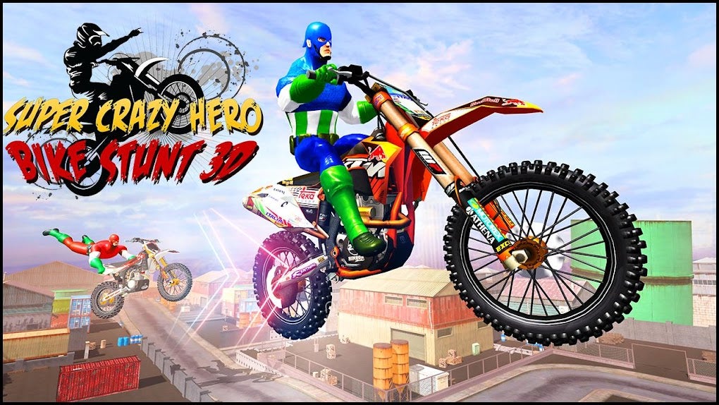 Android Için Super Crazy Hero Bike Stunts: Moto Racing 3D - İndir