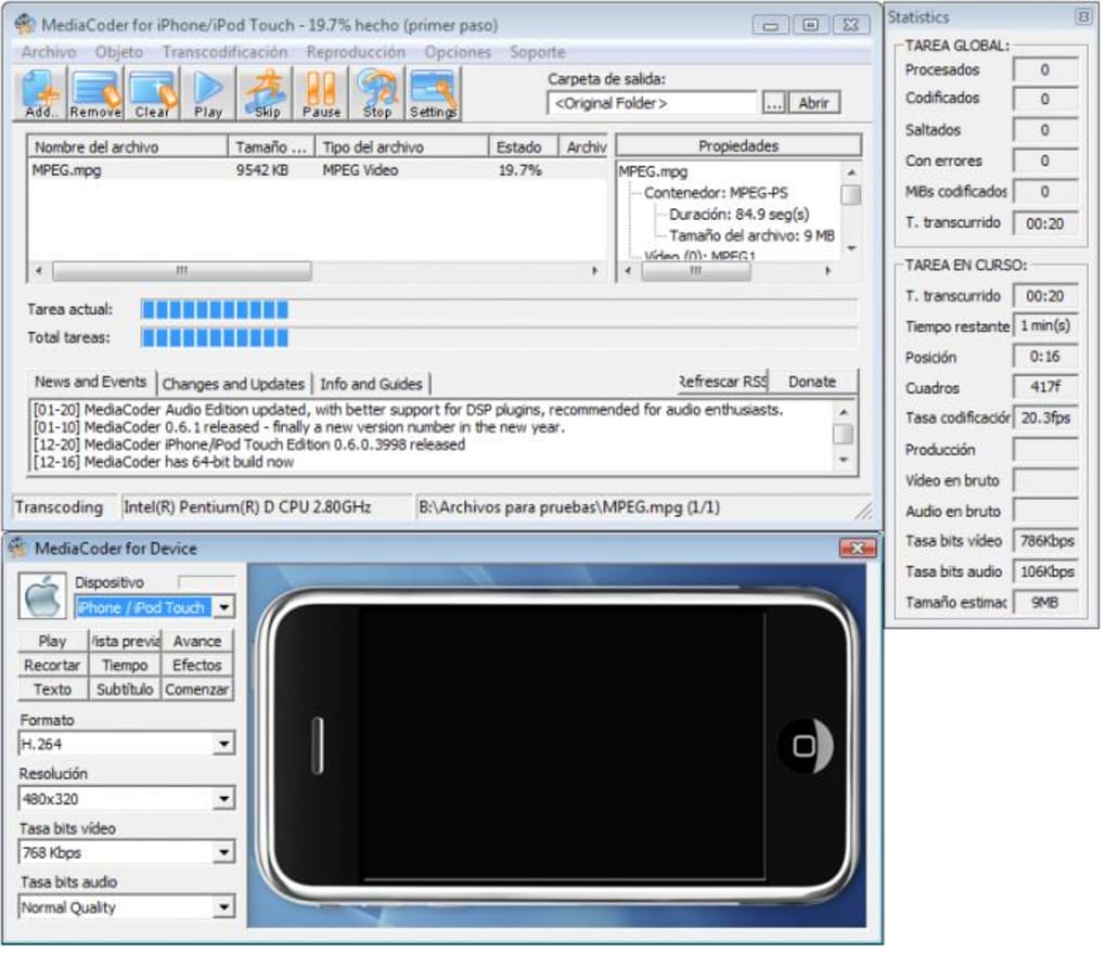 mediacoder ipod touch