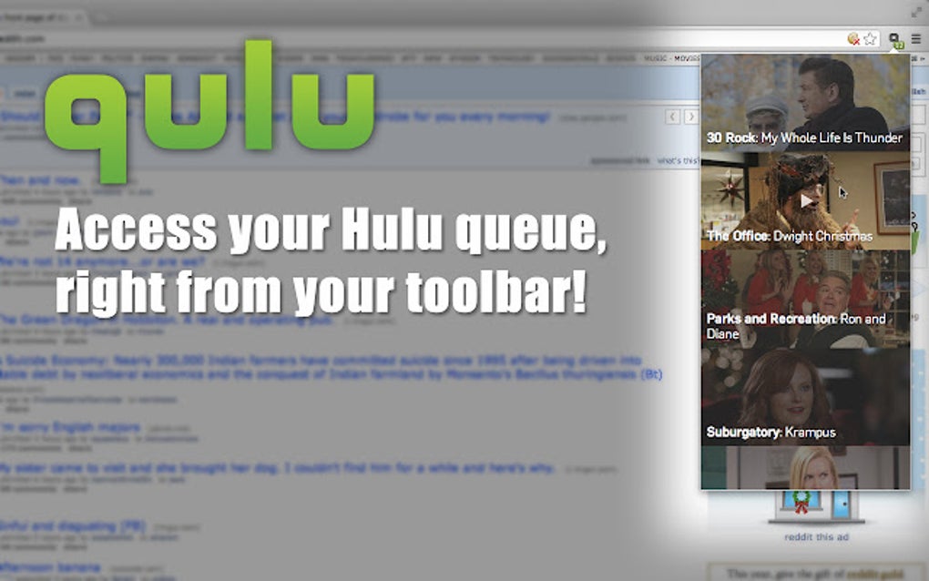 Qulu – Your Hulu Queue สำหรับ Google Chrome - ส่วนขยาย ดาวน์โหลด