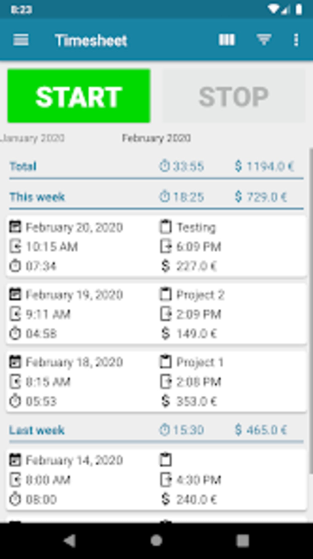 Timesheet - Time Tracker for Android - Download