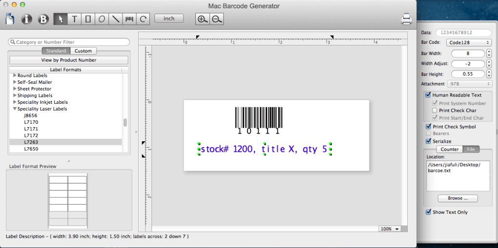 barcode program for mac