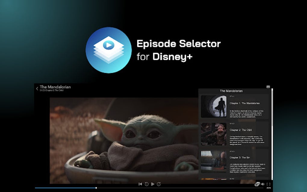 Disney+ Episode Selector episode list. for Google Chrome Extension