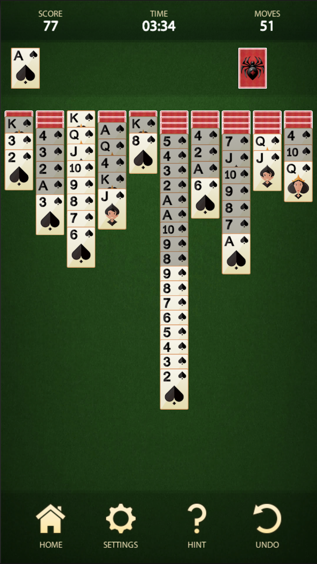 Spider Solitaire 3 - Jogo Gratuito Online