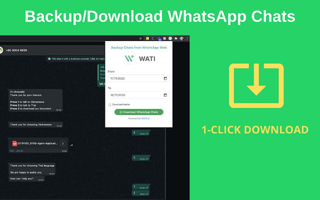 Backup WhatsApp Chats لنظام Google Chrome - الامتداد تنزيل