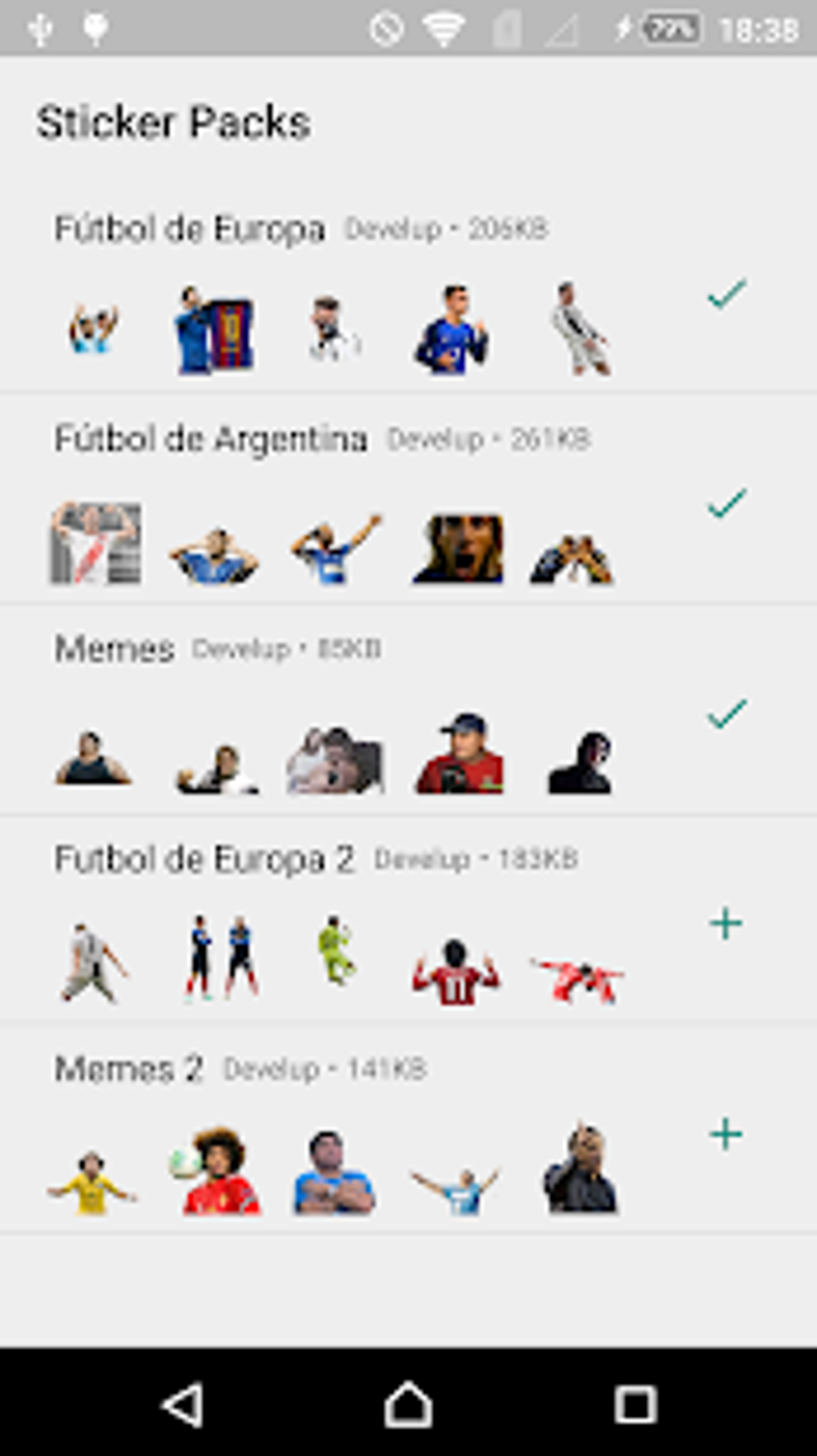 Football soccer stickers for Whatsapp para Android Descargar