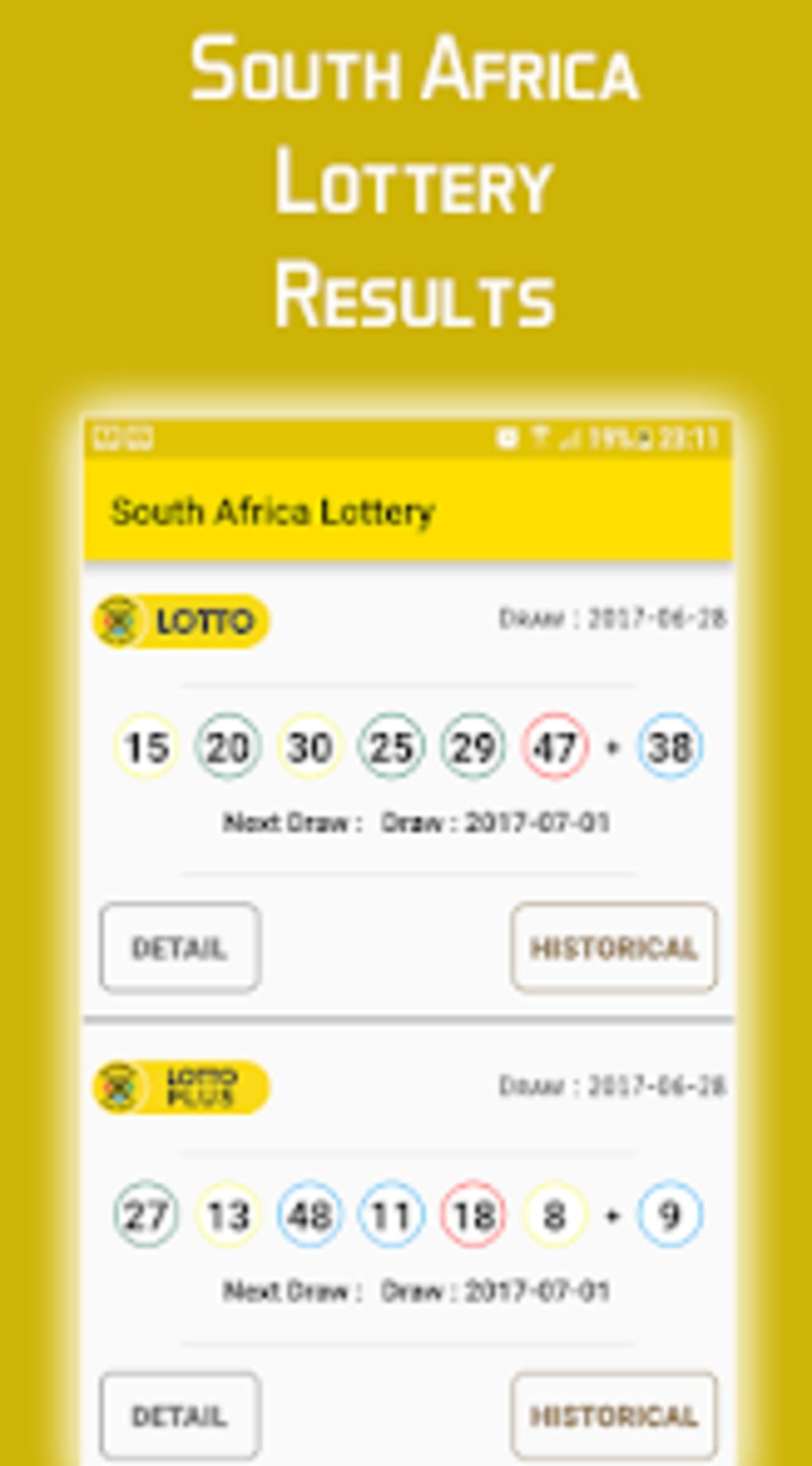 South Africa Lottery Results for Android Download
