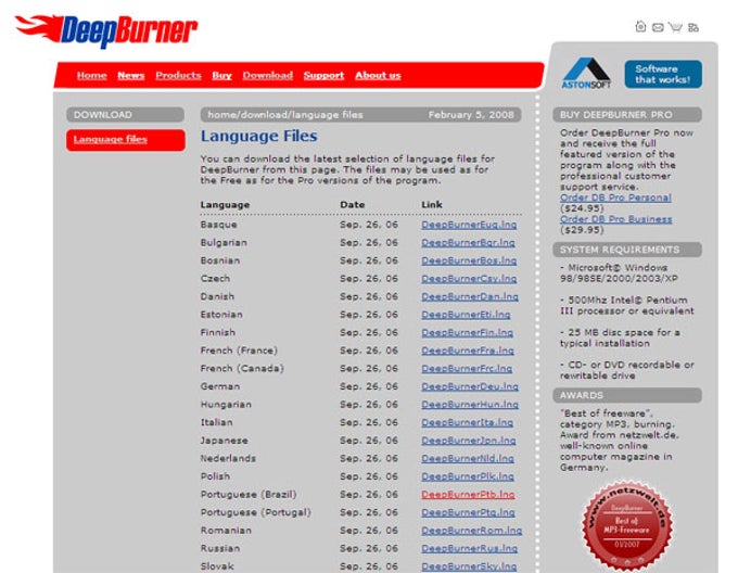 Português de Portugal para DeepBurner