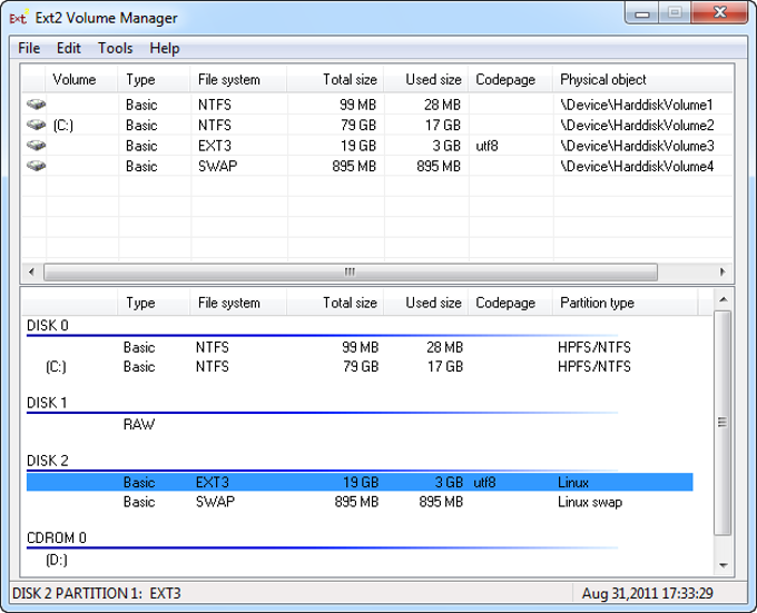 Форматирование sd карты ext2 под windows