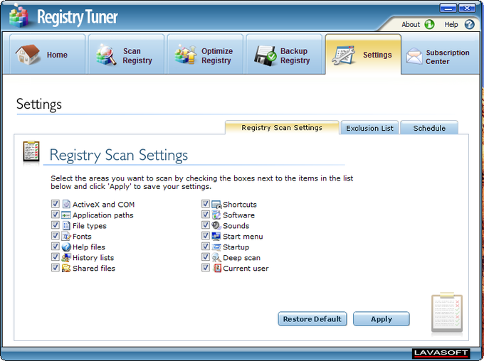 Lavasoft Registry Tuner Lavasoft Registry Tuner
