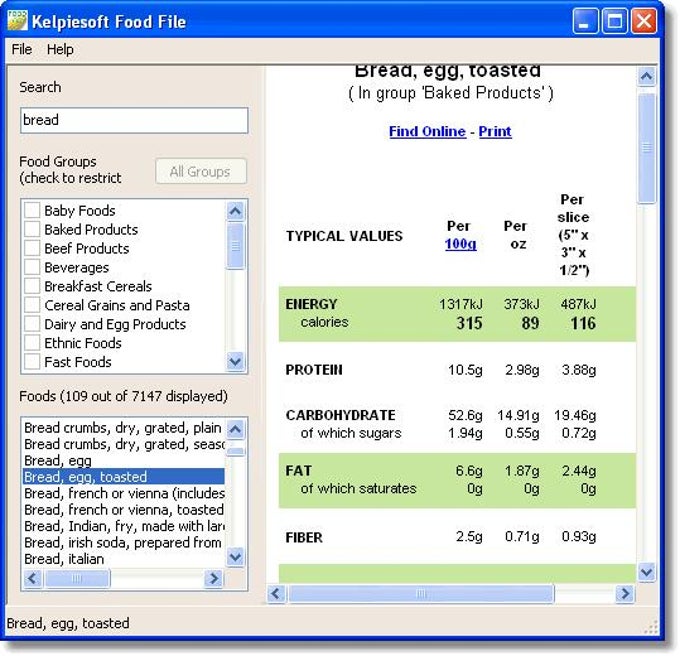 Kelpiesoft Food File Kelpiesoft Food File