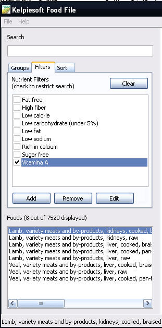 Kelpiesoft Food File Kelpiesoft Food File