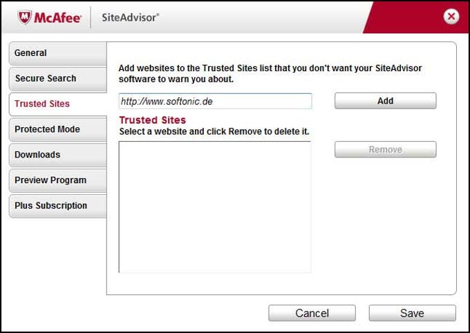 McAfee SiteAdvisor Plus McAfee SiteAdvisor Plus
